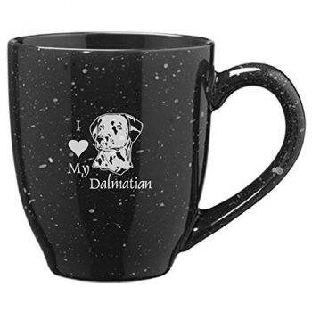 16 oz Ceramic Coffee Mug with Handle  - I Love My Dalmatian