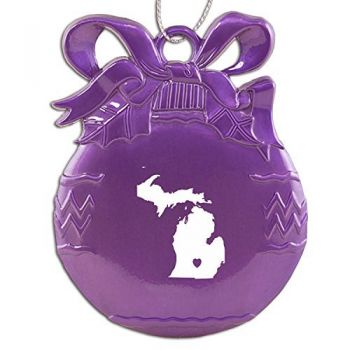 Pewter Christmas Bulb Ornament - I Heart Michigan - I Heart Michigan