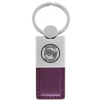 Modern Leather and Metal Keychain - High Point Panthers