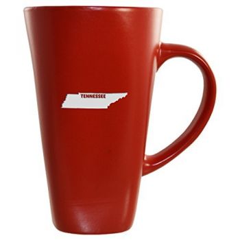 16 oz Square Ceramic Coffee Mug - Tennessee State Outline - Tennessee State Outline