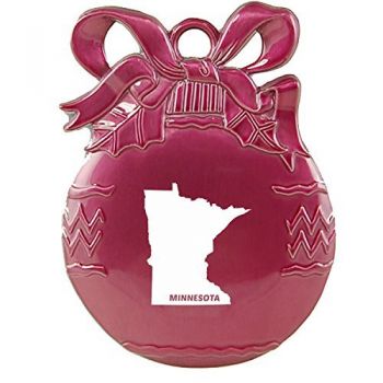 Pewter Christmas Bulb Ornament - Minnesota State Outline - Minnesota State Outline