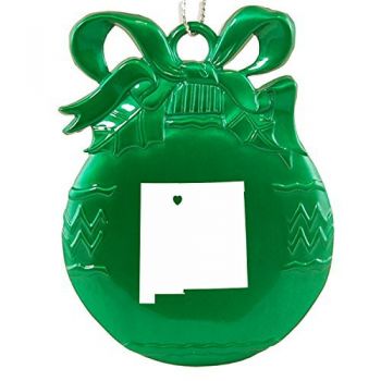 Pewter Christmas Bulb Ornament - I Heart New Mexico - I Heart New Mexico