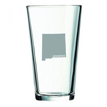 16 oz Pint Glass  - New Mexico State Outline - New Mexico State Outline