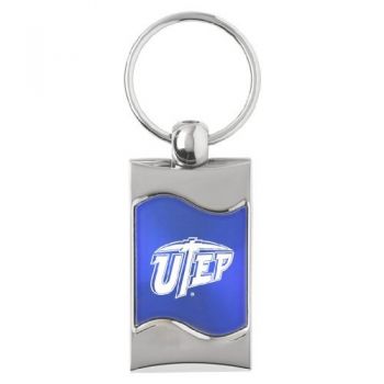 Keychain Fob with Wave Shaped Inlay - UTEP Miners
