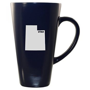 16 oz Square Ceramic Coffee Mug - Utah State Outline - Utah State Outline