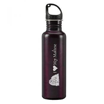 24 oz Reusable Water Bottle  - I Love My Maltese