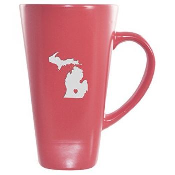 16 oz Square Ceramic Coffee Mug - I Heart Michigan - I Heart Michigan