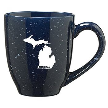 16 oz Ceramic Coffee Mug with Handle - Michigan State Outline - Michigan State Outline