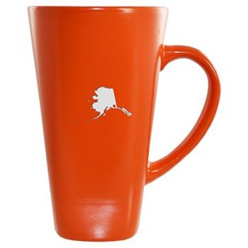 16 oz Square Ceramic Coffee Mug - I Heart Alaska - I Heart Alaska