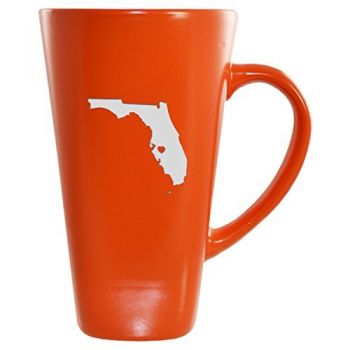 16 oz Square Ceramic Coffee Mug - I Heart Florida - I Heart Florida