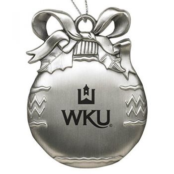 Pewter Christmas Bulb Ornament - Western Kentucky Hilltoppers