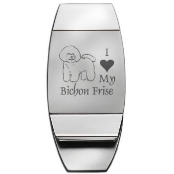 Stainless Steel Money Clip  - I Love My Bichon Frise