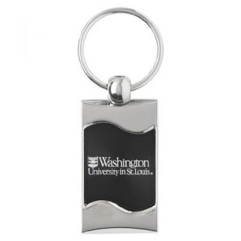 Keychain Fob with Wave Shaped Inlay - Washington University in St. Louis