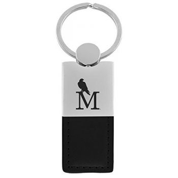 Modern Leather and Metal Keychain - Montevallo Falcons