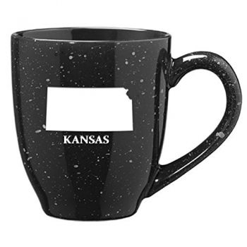 16 oz Ceramic Coffee Mug with Handle - Kansas State Outline - Kansas State Outline