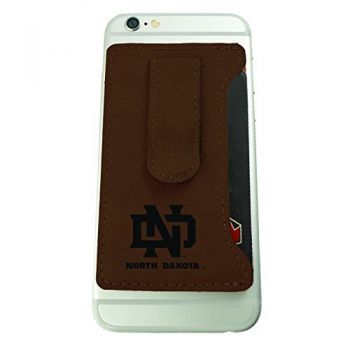 Cell Phone Card Holder Wallet with Money Clip - North Dakota Fighting Hawks