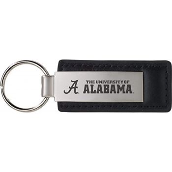 Stitched Leather and Metal Keychain - Alabama Crimson Tide
