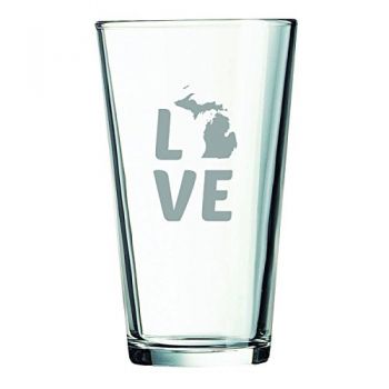 16 oz Pint Glass  - Michigan Love - Michigan Love