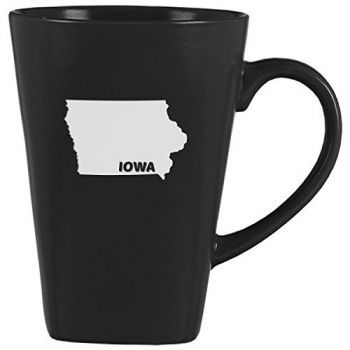 14 oz Square Ceramic Coffee Mug - Iowa State Outline - Iowa State Outline