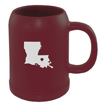 22 oz Ceramic Stein Coffee Mug - I Heart Louisiana - I Heart Louisiana