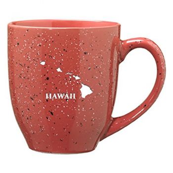 16 oz Ceramic Coffee Mug with Handle - Hawaii State Outline - Hawaii State Outline