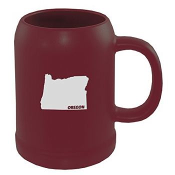 22 oz Ceramic Stein Coffee Mug - Oregon State Outline - Oregon State Outline