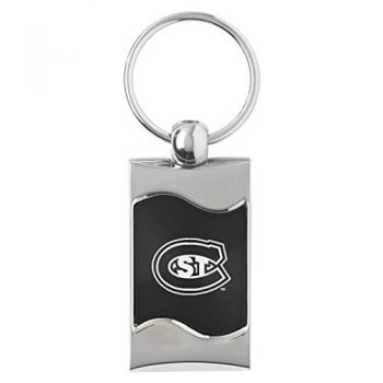 Keychain Fob with Wave Shaped Inlay - St. Cloud State Huskies