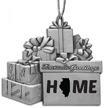 Pewter Gift Display Christmas Tree Ornament - Illinois Home Themed - Illinois Home Themed