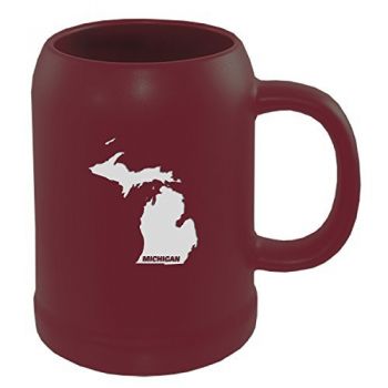 22 oz Ceramic Stein Coffee Mug - Michigan State Outline - Michigan State Outline
