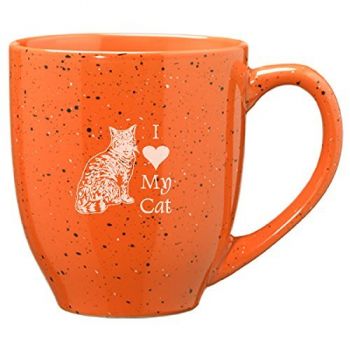 16 oz Ceramic Coffee Mug with Handle  - I Love My Cat