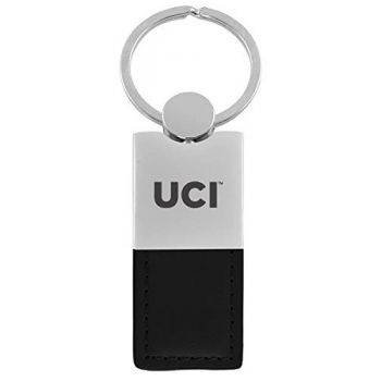 Modern Leather and Metal Keychain - UC Irvine Anteaters