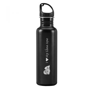 24 oz Reusable Water Bottle  - I Love My Lhasa Apso