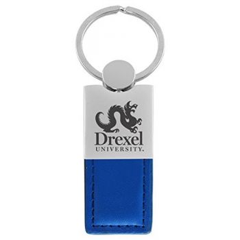 Modern Leather and Metal Keychain - Drexel Dragons