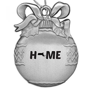 Pewter Christmas Bulb Ornament - Massachusetts Home Themed - Massachusetts Home Themed