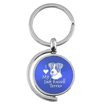 Spinner Round Keychain  - I Love My Jack Russel Terrier