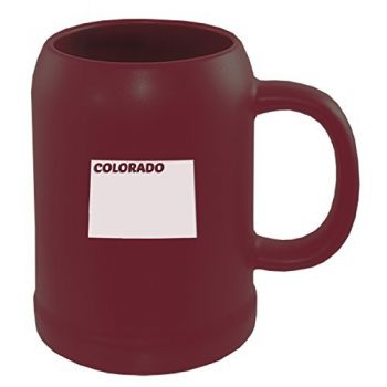 22 oz Ceramic Stein Coffee Mug - Colorado State Outline - Colorado State Outline