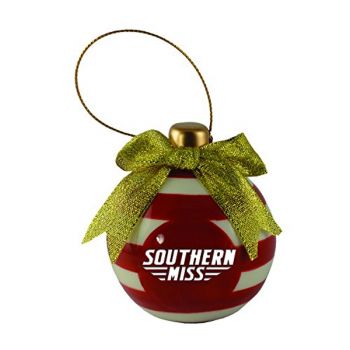 Ceramic Christmas Ball Ornament - Southern Miss Eagles