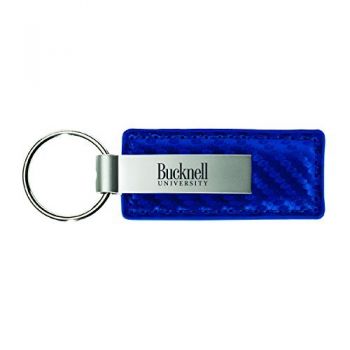 Carbon Fiber Styled Leather and Metal Keychain - Bucknell Bison