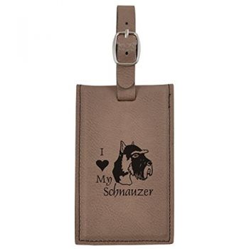 Travel Baggage Tag with Privacy Cover  - I Love My Schnauzer