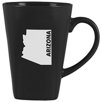 14 oz Square Ceramic Coffee Mug - Arizona State Outline - Arizona State Outline