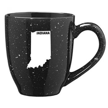 16 oz Ceramic Coffee Mug with Handle - Indiana State Outline - Indiana State Outline