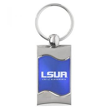Keychain Fob with Wave Shaped Inlay - LSUA Generals