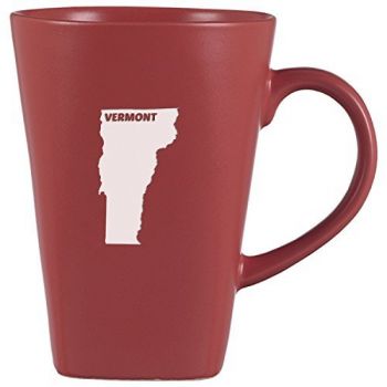 14 oz Square Ceramic Coffee Mug - Vermont State Outline - Vermont State Outline