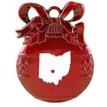 Pewter Christmas Bulb Ornament - I Heart Ohio - I Heart Ohio