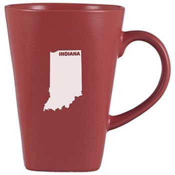 14 oz Square Ceramic Coffee Mug - Indiana State Outline - Indiana State Outline