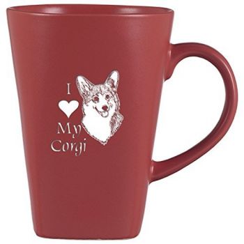 14 oz Square Ceramic Coffee Mug  - I Love My Corgi