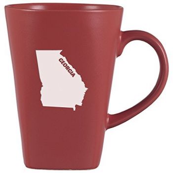 14 oz Square Ceramic Coffee Mug - Georgia State Outline - Georgia State Outline