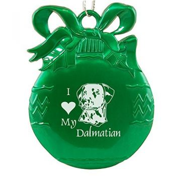 Pewter Christmas Bulb Ornament  - I Love My Dalmatian