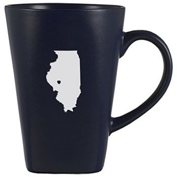 14 oz Square Ceramic Coffee Mug - I Heart Illinois - I Heart Illinois