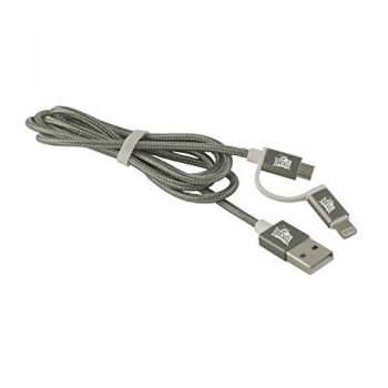 2 in 1 Charging Cord, Micro USB and MFI Certified Lightning Cable  - Drexel Dragons